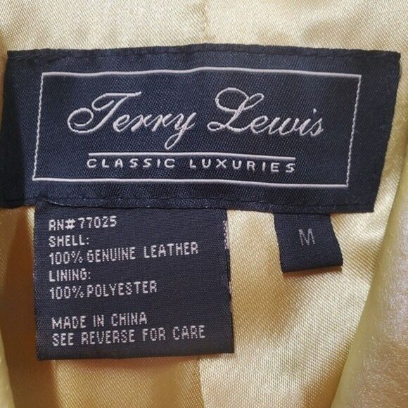 Terry Lewis Classic Luxuries Yellow Sparkle Leather Button Front Vintage Blazer - Picture 9 of 12